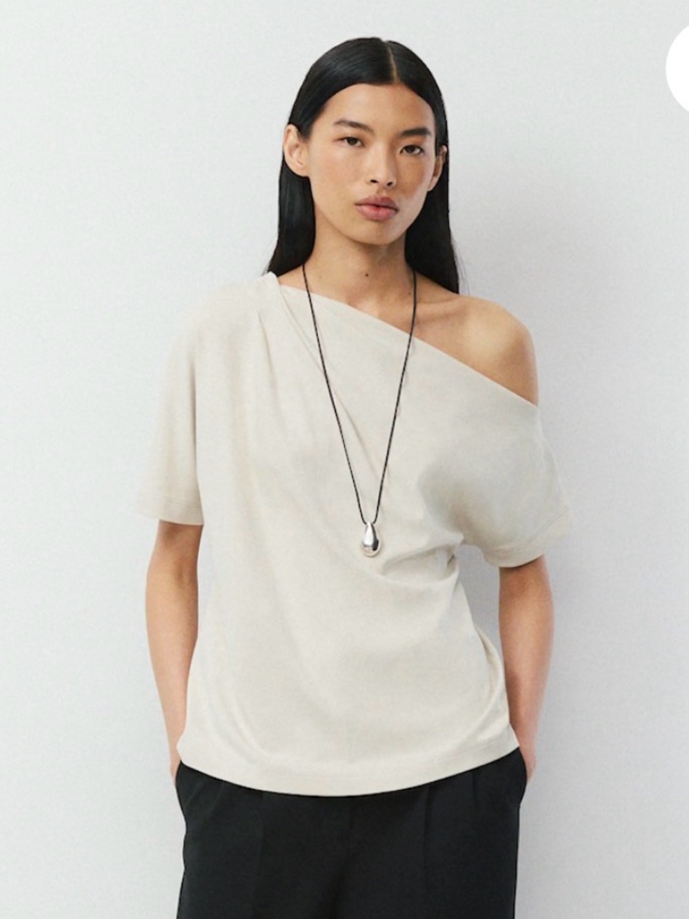 Aritzia Interlock Cotton Script Top in Matte Pearl
